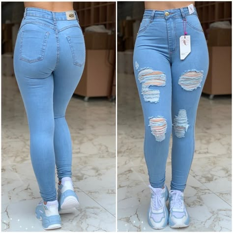 Ripped Jeans Fashion, Cute Ripped Jeans, Cute Nike Outfits, Trendy Fashion Tops, Causual Outfits, Cute Comfy Outfits, Jeans Fashion, Cute Swag Outfits, Simple Trendy Outfits