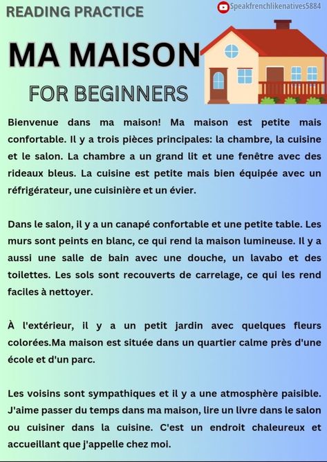 French Texts For Beginners, French 101, French Speaking Activities, French Stories, French Language Basics, Learn French Fast, Useful French Phrases, French Practice, French Basics