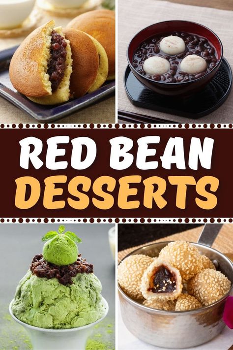 These red bean desserts are tasty, unique, and fun to make! From ice cream to cookies to pudding, you'll gain a new appreciation for red bean paste with these treats. Red Bean Cake Recipe, Red Bean Mochi Recipe, Bean Desserts, Red Bean Cake, Red Bean Dessert, Red Beans Recipe, Honey Pancakes, Red Bean Soup, Japanese Dessert Recipes