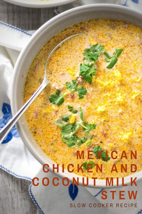 Chicken Stew Coconut Milk, Essen, Paleo Chicken Stew Recipes, Chicken Stew With Coconut Milk, Coconut Milk Chicken Recipes Slow Cooker, Coconut Milk Soup Recipes Chicken, Coconut Milk Slow Cooker Recipes, Chicken Breast Coconut Milk Recipes, Coconut Milk Crockpot Recipes