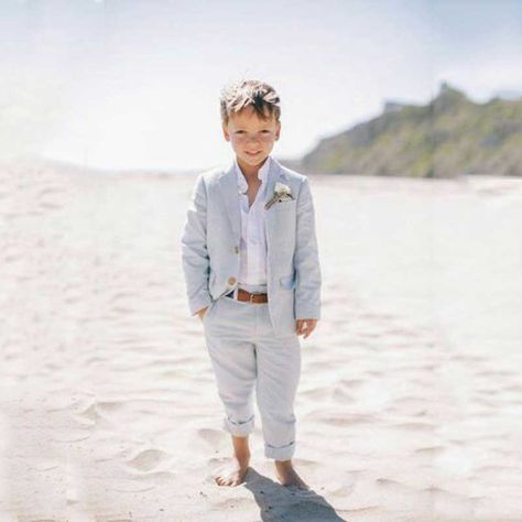 Summer Beach Wedding Blue Linen Baby Boys Suit Costume for Boy 2019 Kids Blazers Boy Suit Formal Wedding Wear Children Clothing Beach Ring Bearer, Outfit Guys, Blue Beach Wedding, Kids Blazers, Ring Boy, Bearer Outfit, Summer Beach Wedding, Ring Bearer Outfit