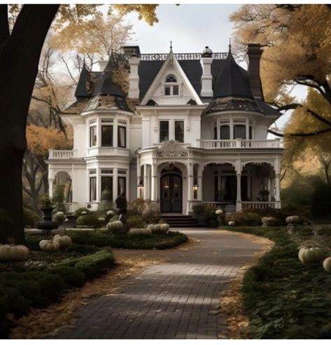 House Designs Exterior Vintage, Academia House Exterior, Dark Coquette House Exterior, Gothic Revival Exterior, Future Home Ideas Exterior, Cottage Core Exterior House, Dark Academia Mansion Layout, House Exterior Suburban, Vintage Houses Victorian