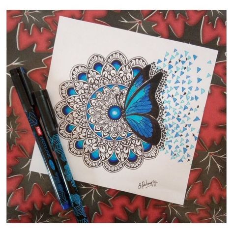 Madhubani Art Drawing, Mandala Art Design Creative Beautiful, Butterfly Mandala Art, Draw Sea Animals, Paint Mandala, Draw Sea, Easy Mandala Drawing, Butterfly Mandala, Mandala Art Therapy