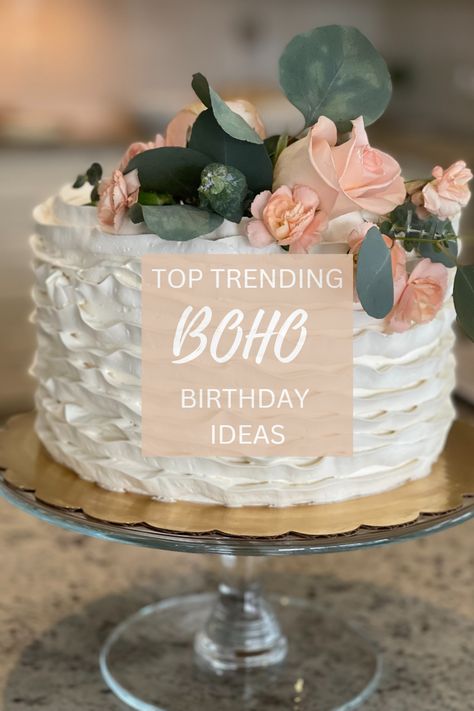 The cutest boho birthday party ideas for your upcoming celebration. #bohobirthdayparty #bothobirthdaycake #bohobirthdayparytadult #bohobirthdaypartygirl #bohobirthday #bohobirthdaypartyideas #bohobirthdaydecorations #bohobirthdaydecor #bohobirthdaytheme Bohemian Party Ideas Decoration, Simple Boho Party Decor, Boho Party Food Ideas, Boho Parties Ideas, Boho Rustic Birthday Party, Boho Chic Birthday Party Ideas, Boho Cake Decor, Birthday Boho Party Ideas, Boho Sweet 16 Party Ideas