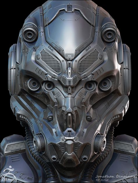 ArtStation - Sci-Fi Helmet - by Jonathan BENAINOUS, Jonathan BENAINOUS Sci Fi Helmet Design, Sci Fi Helmet, Sci-fi Helmet, Sci Fi Armor, Helmet Concept, Helmet Armor, Futuristic Armor, Futuristic Armour, Sci-fi Armor