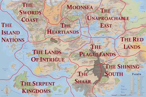 Forgotten Realms Map, Faerun Map, Dnd Elves, Middle Earth Map, Village Map, Dnd World Map, Fantasy World Map, Dungeon Master's Guide, Campaign Ideas