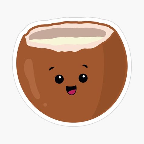 Get my art printed on awesome products. Support me at Redbubble #RBandME: https://www.redbubble.com/i/sticker/Kawaii-Coconut-by-MerakiiiDesigns/77503715.EJUG5?asc=u Kawaii Coconut, Coconut Sticker, Cute Coconut, Sticker Design, Sell Your Art, My Art, Vinyl Sticker, Awesome Products, Coconut