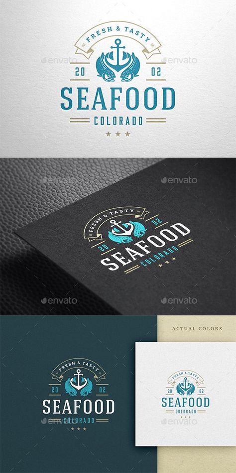 Fish Market Logo Design, Seafood Restaurant Logo Design, Seafood Restaurant Branding, Seafood Logo Design Ideas, Fish Restaurant Logo, Restaurant Typography, Seafood Logo Design, Seafood Branding, Seafood Restaurant Logo