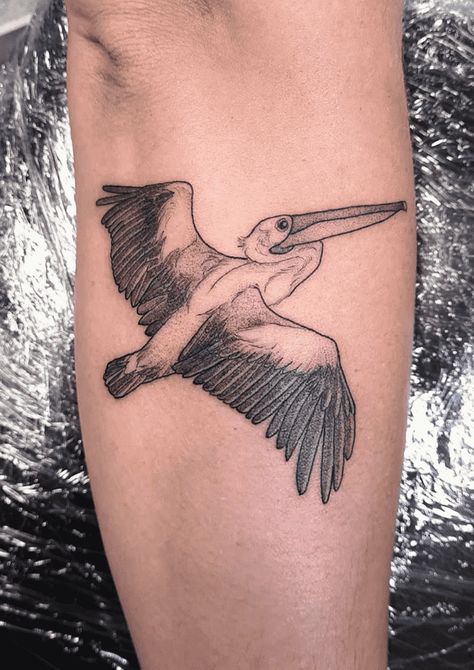 Pelican Tattoo Design Images (Pelican Ink Design Ideas) Beach Theme Tattoos, Pelican Tattoo, Surfer Tattoo, Bird Tattoos For Women, Florida Tattoos, Henna Style Tattoos, Themed Tattoos, Jellyfish Tattoo, Moon Tattoo Designs