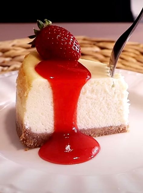 The Easiest New York Cheesecake Recipe | No Water Bath New York Cheesecake No Water Bath, Water Bath Cheesecake Recipe, Authentic New York Cheesecake, Easy Cheesecake Recipes No Water Bath, No Water Bath Cheesecake Recipe, Easy New York Cheesecake, No Water Bath Cheesecake, Dense Cheesecake Recipe, Cheesecake Without Water Bath