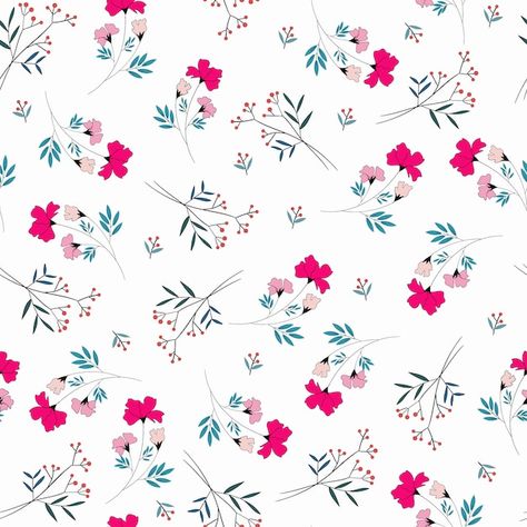 Small cute pink flower seamless pattern | Premium Vector #Freepik #vector #seamless-floral #seamless-flower #leaf-pattern #flower-pattern Flower Pattern Design Prints, Surface Pattern Design Inspiration, Flower Seamless Pattern, Flower Print Pattern, Fabric Paint Designs, Pattern Design Inspiration, Flower Pattern Design, Vector Flowers, Flower Background Wallpaper