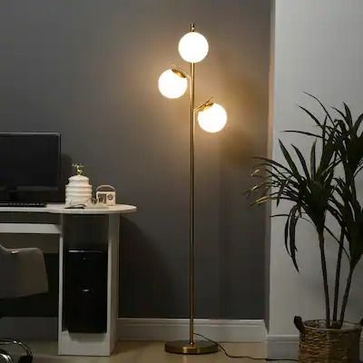 Floor Lamps - Bed Bath & Beyond Living Room Tree, Bedside Floor Lamp, Floor Lamps For Living Room, Modern Standing Lamps, Lamps For Living Room, Tree Floor Lamp, Lamps Bedroom, Gold Floor Lamp, Tall Lamps