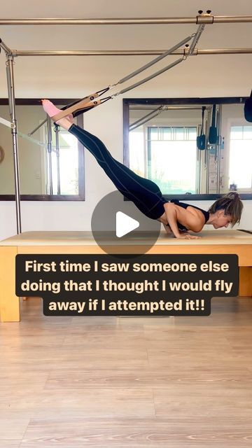 Camila Galvao on Instagram: "The Cadillac or the Trapeze Table was Joseph Pilates’ first equipment invention (it was invented before the Reformer) and was originally inspired by Joseph Pilates attaching bed springs to headboards of beds during World War I. While working on the Pilates Cadillac you can expect to improve in all areas of the body whether it’s strength, flexibility, stability, functionality. It’s such a versatile equipment and you can do from very basic things to the most fancy exercises💜 #pilates #flyingtrapeze #pilateslovers #strength #fun" Reformer Pilates Exercises, Cadillac Pilates, Non-stretch Activewear For Pilates, Pilates Moves At Home, Pilates Cadillac, Pilates Certification Training, Pilates Instructor Training, Pilates Reformer Exercises, Joseph Pilates