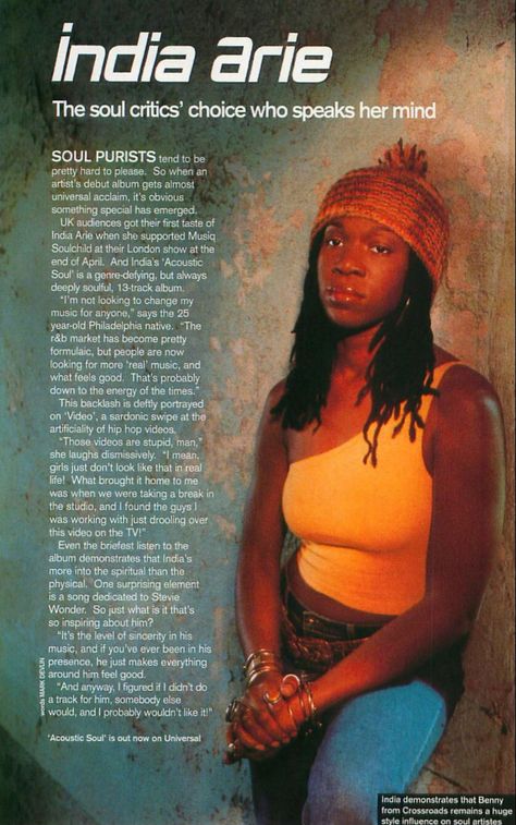 India Arie Aesthetic, R&b Album Covers Aesthetic, India Arie Album Cover, Ashanti Album Cover, Indie Music Magazine Cover, Lauryn Hill Magazine Cover, India Arie, Magazine Cover Ideas, I Love Being Black