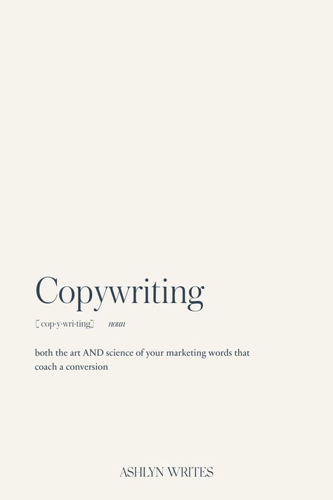 In this blog post, I'm sharing the details on WHAT copywriting is and types of copy you might use in your small business. #copywriting Content Writing Quotes, Creative Copywriting Ads, Copywriter Portfolio Design, Copywriter Quotes, Copywriting Aesthetic, Copywriter Aesthetic, Copywriting Infographic, Career Moodboard, Copywriter Branding