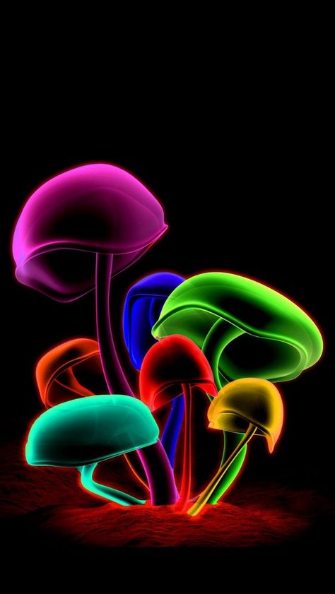 Fluorescent 3d Wallpaper For Mobile, Colorful Mushrooms, Mushroom Wallpaper, 3d Wallpaper Iphone, Moving Wallpapers, Iphone 6 Wallpaper, Samsung Galaxy Wallpaper, Neon Wallpaper, Arte Sketchbook