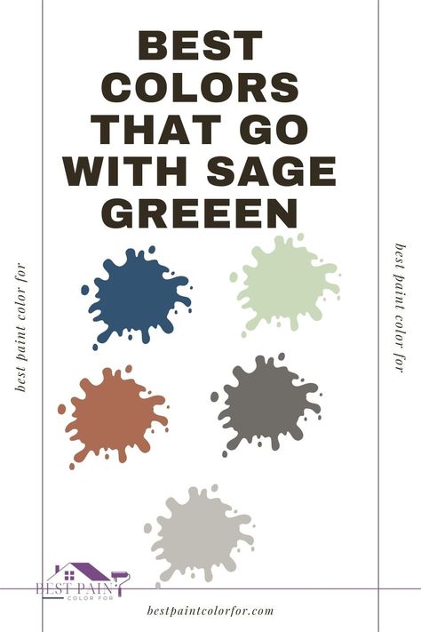 The best colors that go with sage green Paint Color Schemes With Sage Green, Color Scheme With Sage Green, Colors That Go Well With Sage Green, Best Sage Green Paint Colors For Furniture, Sage Green Garage, Wherein Williams Sage Green, Colors That Go With Green, How To Make Sage Green Paint Mixing, Colors That Compliment Green