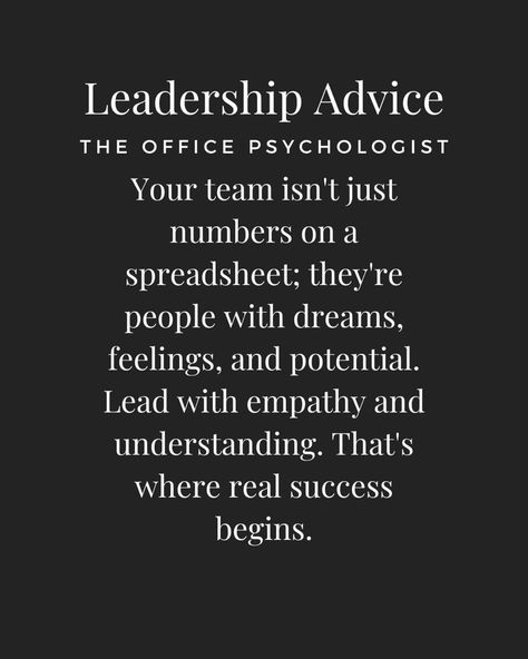 In the hustle and bustle of the business world, it's easy to get lost in the metrics and data. However, it's crucial to remember that behind every figure is a human being with aspirations and challenges. When leaders prioritize empathy and genuine understanding, they tap into their team's true potential. True success in leadership isn't just about the bottom line; it's about cultivating a culture of respect, support, and growth. #PeopleMatter #LeadershipWithEmpathy #RealSuccessthr Empathy Leadership Quotes, Team Leadership Quotes, A Leader Is Only As Good As Their Team, Being A Manager Quotes, Leadership Is Lonely, Be Professional Quotes, Good Manager Quotes Leadership, Favoritism At Work Quotes, Being A Leader