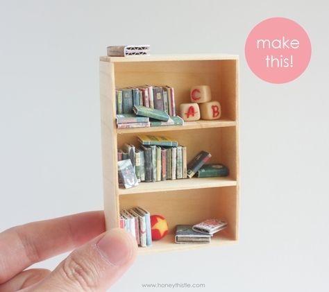 Mini Bookcase, Miniature Bookcase, Tiny Dollhouse, Dollhouse Bookshelf, Miniature Bookshelf, Dollhouse Bookcase, Mini Bookshelf, Diy Barbie House, Bookcase Diy