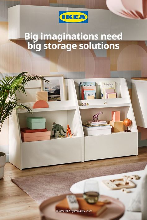 Ikea Kids Room Storage, Ikea Playroom, Ikea Kids Room, Ikea Kids, Shelving Solutions, Organized Home, Playroom Organization, Ikea Home, Playroom Furniture