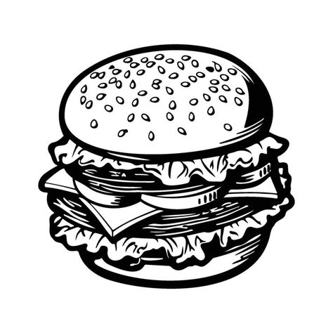 hamburger hand drawn vector illustration sketch retro style, Delicious vintage etching food design. american burger vector hamburger vintage style isolated on white Burger Sketch, Vintage Burger Illustration, Hamburger Graphic, Burger Ingredients Illustration, Burger Vector, American Burger, American Burgers, Hand Drawn Vector Illustrations, Hand Drawn Vector