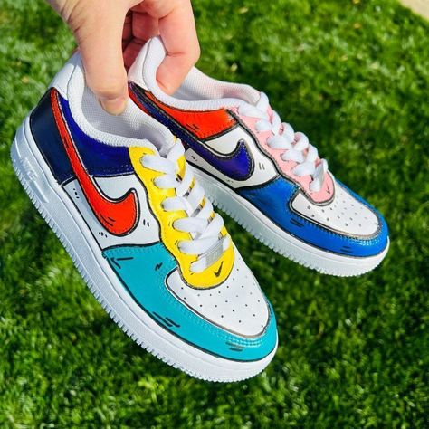 Nike Air Force 1 Unisex Adult Men's Women's Custom Color Block Pop Art Cartoon Sneakers Nwb All Orders Are Custom Made And May Not Be Exactly Like Pictured But Same Style. Orders Will Take 1-2 Weeks To Ship. I Will Keep You Updated Along The Way. Custom Orders Are Available. Please See My Other Listings For Other Designs And Color Combinations. Please Feel Free To Ask Any Questions. Thank You! Nike Air Force One Ones Swish Custom Color Block Contrast Comic Graphic Novel Paint Streetwear Pop Art Cartoon Sneakers, Comic Graphic, Nike Air Monarch, Nike Air Max Excee, Nike Air Force One, Womens Air Jordans, Air Force One, Nike Roshe Run, Nike Air Force Ones