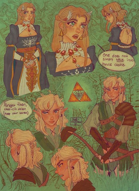 Zelda Au, Zelink Fanart Botw, Zelda Totk Fan Art, Totk Zelink, Zelda And Link Totk Fanart, Great Fairy Zelda, Hyrule Warriors Zelink, Princess Zelda Botw Fanart, Zelda Funny