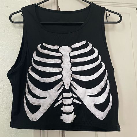 Never Worn; Great Conditions Masc Shirts, Scary Marlowe, Goth Wishlist, Satanic Clothes, Mall Goth Clothes, Persona Inspiration, Skeleton Shirt Outfit, Weird Accessories, Skeleton Outfit