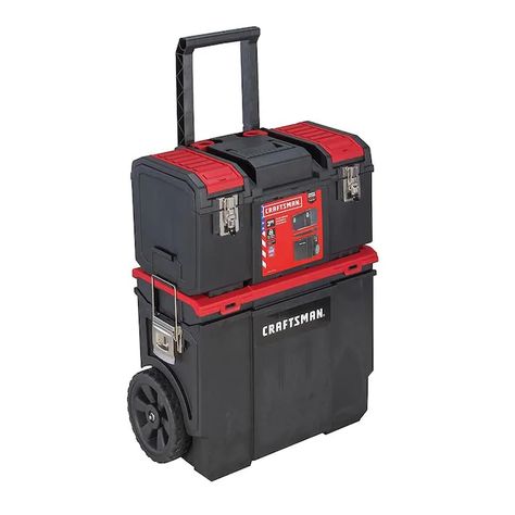 CRAFTSMAN DIY 19-in Red Plastic Wheels Lockable Tool Box in the Portable Tool Boxes department at Lowes.com Tool Organization Diy, Tool Box On Wheels, Portable Tool Box, Rolling Tool Box, Mobile Workshop, Tool Drawers, Large Storage Bins, Craftsman Tools, Tool Box Organization