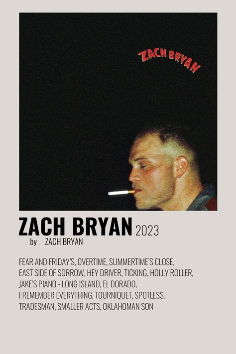 Aesthetic Zach Bryan, Zach Bryan Album Cover, Album Room Decor, Music Album Covers Wallpaper Collage, Zach Bryan Music, Zach Bryan Poster, Album Cover Wall Decor, Room Decor Posters, Poster Country