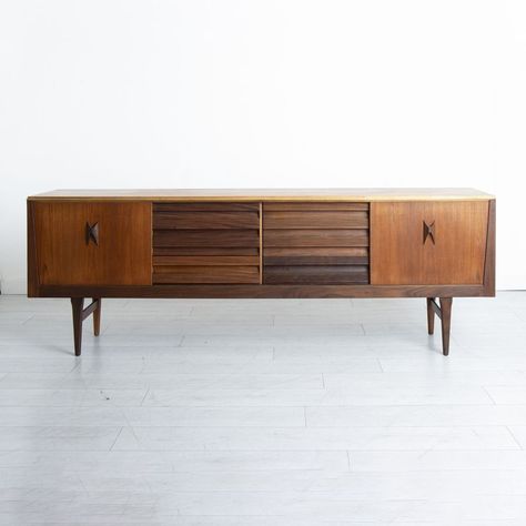 Listed on VNTG.com: British Midcentury Teak & Rosewood Sideboard by Elliots of Newbury, c.1966 | #vntg #vintage Midcentury Sideboard, Sideboard With Mirror, Vintage Teak Sideboard, Wooden Tv Stands, Old Cinema, Mid Century Sideboard, Second Hand Furniture, Wooden Sideboard, Teak Sideboard