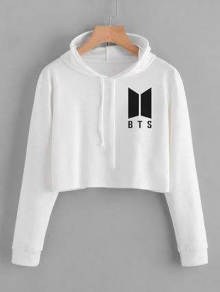 Bts Hoodie, Army Clothes, Bts Shirt, Bts Clothing, Bts Inspired Outfits, Stylish Hoodies, Crop Top Hoodie, Crop Top Outfits, Cropped Tops