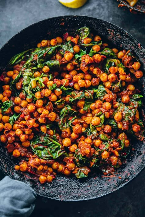 Moroccan Chickpeas - Cook Republic East Fall Recipes, Morocco Food Recipes, African Brunch, Levantine Recipes, Moroccan Couscous Recipes, Moroccan Chickpeas, Moroccan Chickpea Salad, Marinated Chickpeas, Chickpea Mash