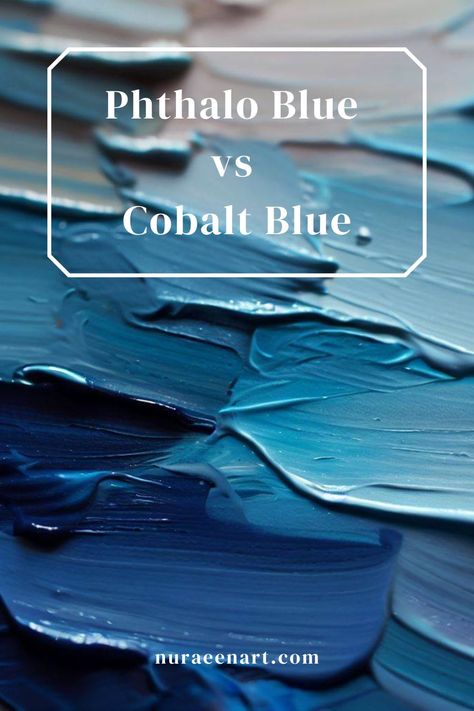 Ready to add dimension to your artwork? Discover the dynamic play of Phthalo Blue vs Cobalt Blue in your palette. #phthaloblue #cobaltblue #blue #blueart #painting #colormixing Cobalt Blue Painting, Watercolor Triads, Phthalo Blue, Mixing Colors, Earth Pigments, Blue Palette, Yellow Ochre, Blue Painting, Blue Watercolor