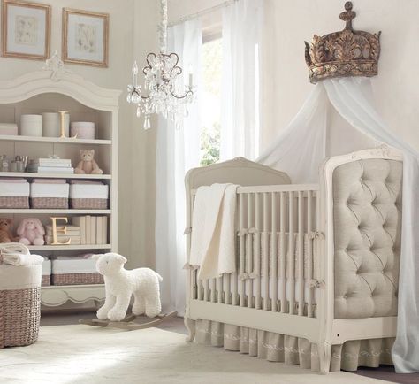 Restoration Hardware Nursery, Restoration Hardware Crib, Luxury Nursery, Restoration Hardware Baby, Chic Nursery, Dream Nurseries, Beautiful Nursery, Girl Beds, Baby Bedroom