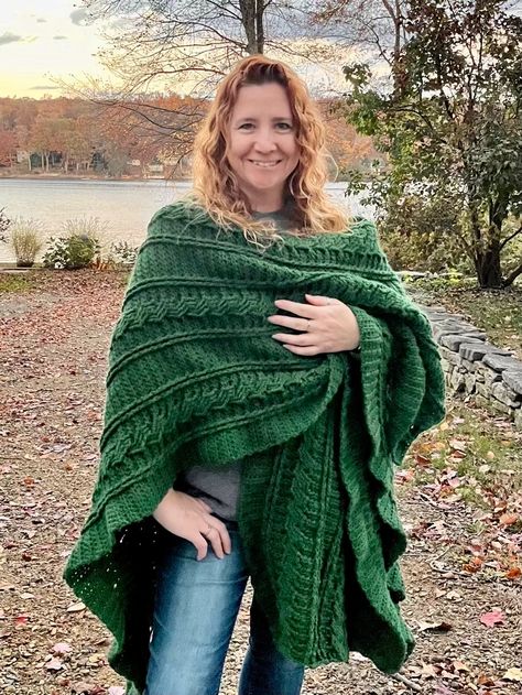 Ruana Crochet Pattern, Crochet Ruana, Ruana Pattern, Irish Sweaters, Crochet Pattern Blanket, Crochet Cables, Crochet Witch, Crochet Cal, Irish Sweater