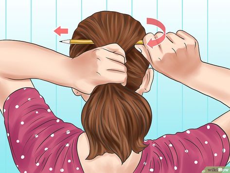 5 Ways to Put Your Hair up With a Pencil - wikiHow Hair Up With A Pencil, Asian Hair Bun, Put Ups Hairstyles, Job Interview Hairstyles, Interview Hairstyles, Short Hair Bun, Bun Tutorial, Top Hairstyles, Hair Images