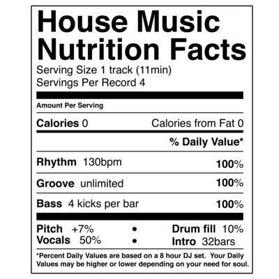 House Music Nutrition Facts House Music Quotes, Chicago House Music, Drum N Bass, Deep House Music, Drum Lessons, Edm Music, Music Quotes Lyrics, Music Party, Dj Music