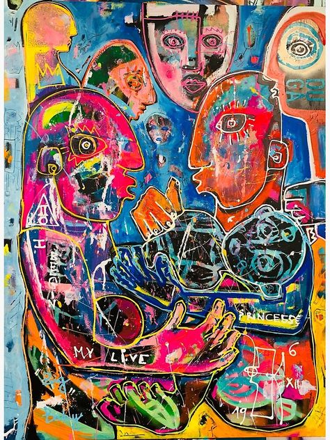 "Neo-expressionism, brut art, spontaneous art, black and colors, free figuration" Art Print by dugardeyn | Redbubble Neo Pop, Neo Expressionism Portrait, Neoexpressionism Art, Neo Expressionism Art, Art Of Beat, Absurd Art, Dadaism Art, Multi Cultural Art, Art Movements