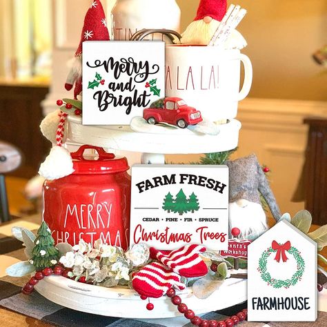 Christmas Tree Farm Decor, Tree Farm Decor, Hot Cocoa Decor, Coffee Bar Christmas, Hot Cocoa Bar Decor, Cocoa Bar Christmas, Hot Cocoa Bar Christmas, Block Ornaments, Rustic Home Kitchen