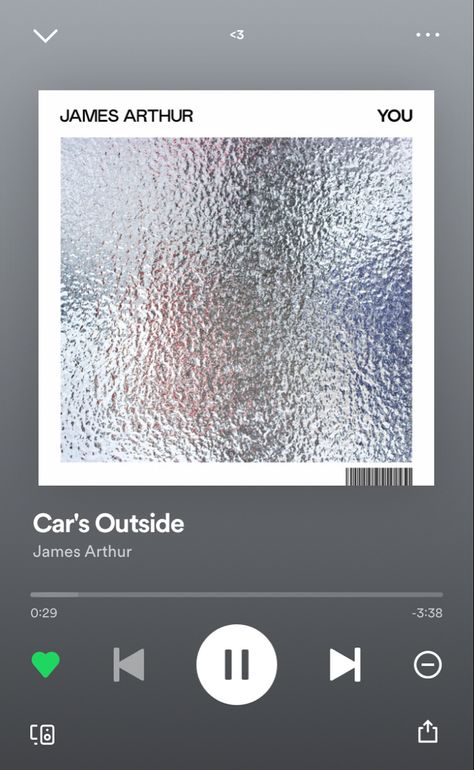 Cars Outside Song, James Arthur Songs, Outside Song, Spotify Car, Spotify Screenshot, Cars Outside, Heaven Song, Song Spotify, Heaven Wallpaper