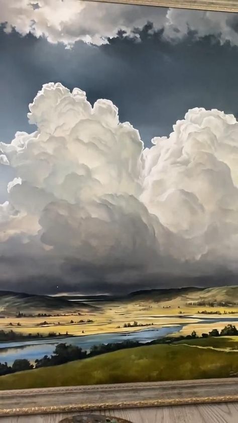 Artist Tiktok, Sky Art Painting, Cloud Art, Landscape Paintings Acrylic, The Beauty Of Nature, Landscape Art Painting, Painting Art Lesson, Sky Painting, Cloud Painting