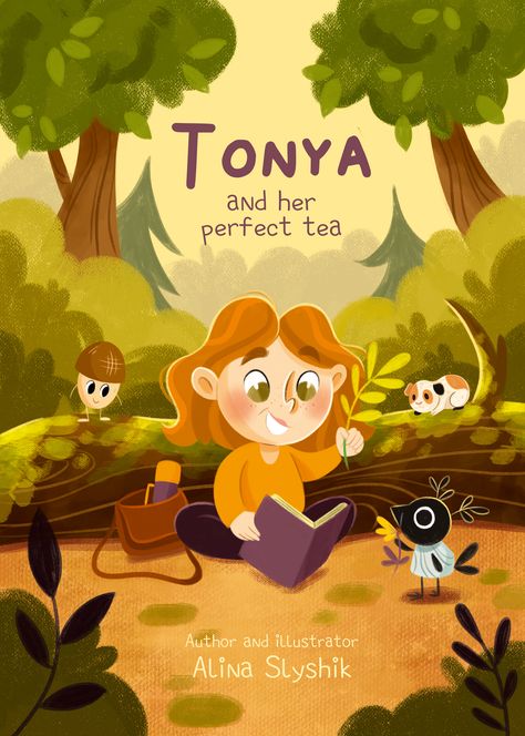 Forest Book Illustration, Forest Book Cover Design, Comic Cover Design Ideas, Story Book Design Ideas, Cartoon Book Cover Design, Illustration Book Cover Design, Poster Book Design, Children's Story Book Illustrations, Cover Book Design Inspiration