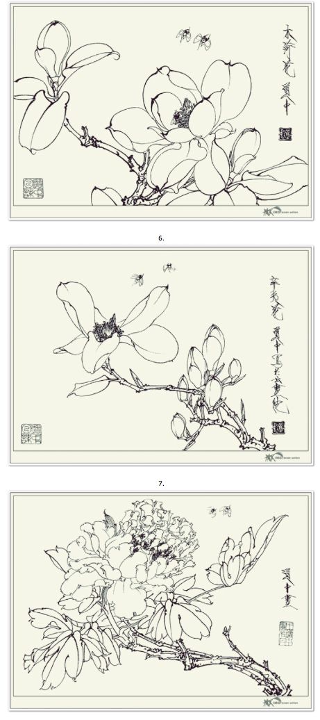 Asian Flowers, Handpoke Tattoo, Arte Inspo, Project Inspiration, Botanical Illustration, Art Project, Chinese Art, 그림 그리기, Asian Art