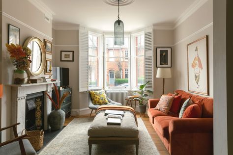 Living Room Victorian House, Edwardian Living Room, Modern Edwardian, Living Room Victorian, Colorful Rooms, London Living Room, Terrace Living Room, Townhouse Interior, Victorian Living Room