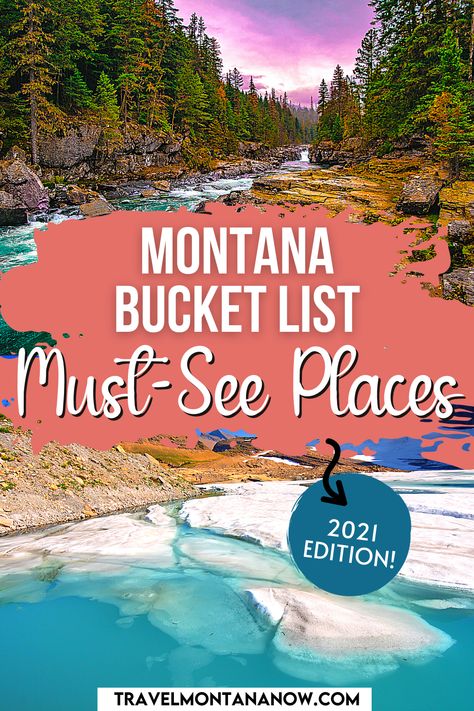 Montana Bucket List: Must-See Places 2021 Edition! Photo of River in Montana and a Montana Glacial Lake in Glacier National Park Los Angeles, Montana Bucket List, Montana Travel Guide, Glacier National Park Vacation, Montana Yellowstone, Glacier National Park Trip, Visit Montana, Montana Vacation, Montana Travel