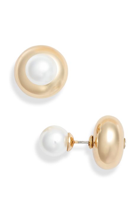 Large pearl earrings