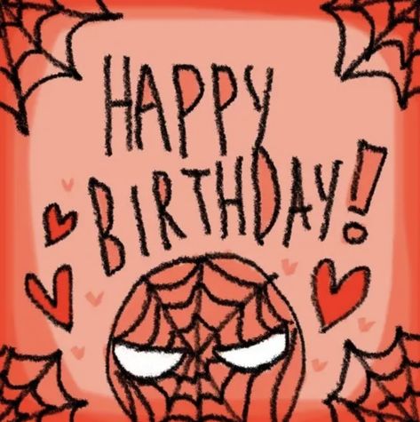 Happy Birthday Spiderman, Happy Birthday Doodles, Happy Birthday Icons, Happy Birthday Drawings, Birthday Doodle, Spiderman Drawing, Happy Birthday Posters, Cute Couple Gifts, Hello Kitty Birthday