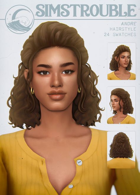 Sims Tips, Ts4mm Cc, Sims 4 Curly Hair, Sims Inspiration, Mod Hair, Cc Hair, Sims Packs, Pelo Sims, The Sims 4 Packs