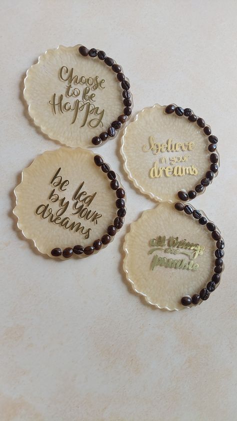 Beautiful creamy coasters with awesome coffee beans❤️❤️ Resin Coasters, Choose Happy, Coffee Beans, Positive Quotes, Dreaming Of You, Coasters, Make Your, Make It Yourself, Coffee